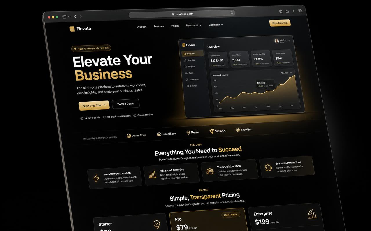 Bold website template preview